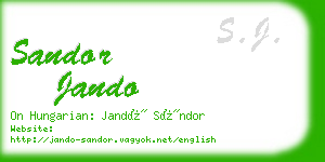 sandor jando business card